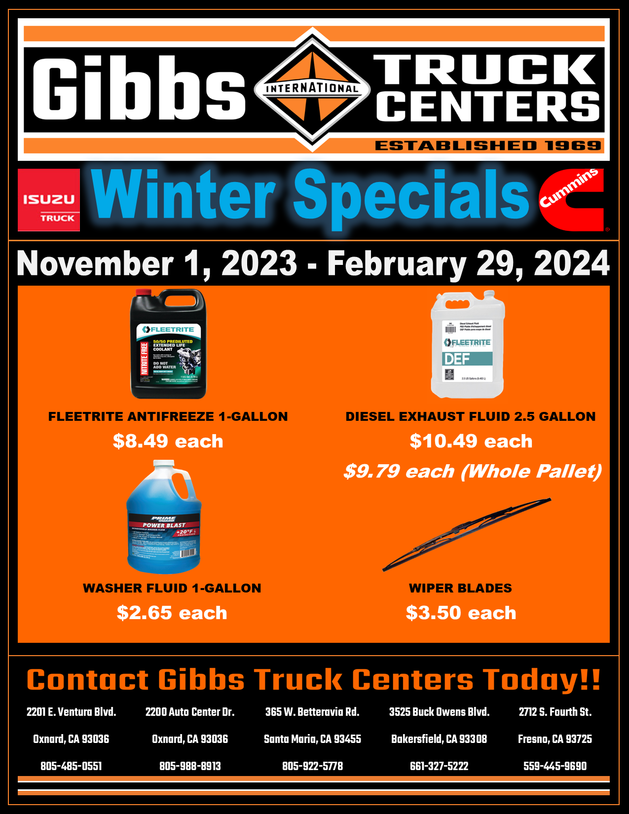 Gibbs Parts Special Flyer